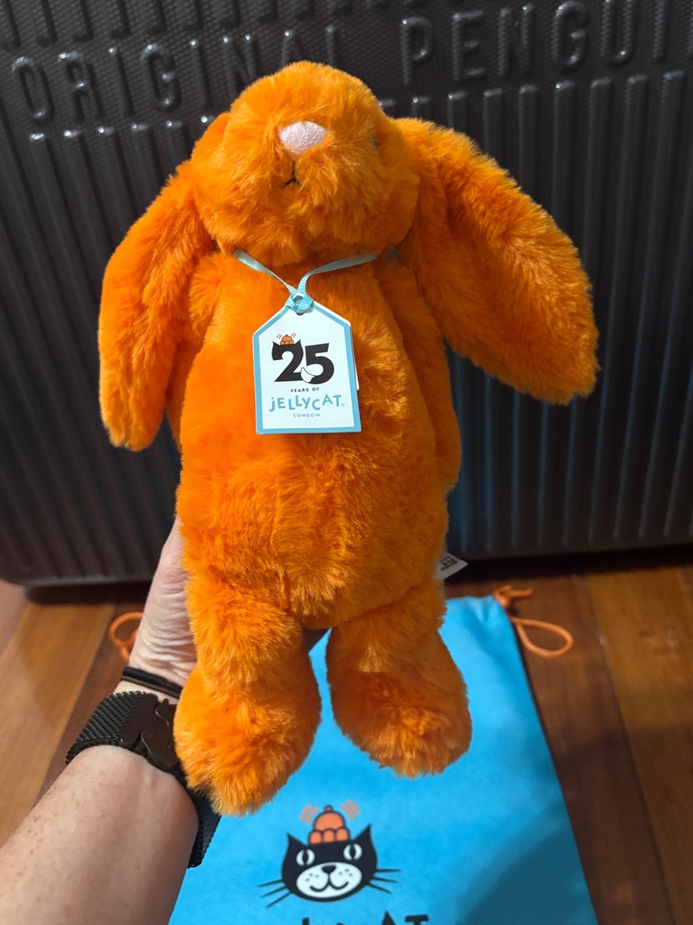 NWT Jellycat 25th Anniversary Retired, Rare Medium Bashful Luxe Amberly Bunny - Picture 10 of 15